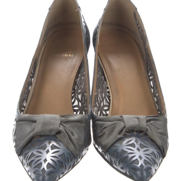Stuart Weitzman Leather Floral Print Pumps - Sz 9 Narrow - Picture 3 of 5
